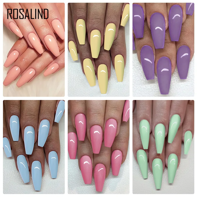 Rosalind Gel Polish Set Glitter Pailletten Polish Kit Semi Permanente Base Top Coat Voor Naisl Art Losweken Uv Led lamp Vernis