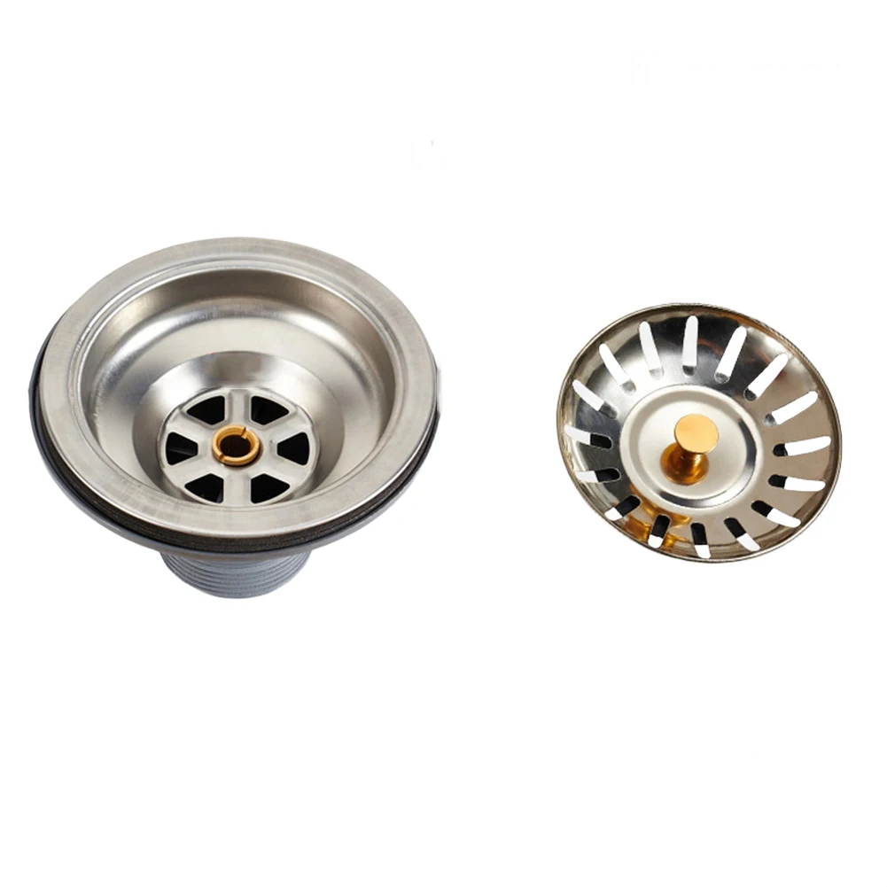 1PC Stainless Steel Sink Drain Trash Strainer Kitchen Washbasin Drain Stopper For Kitchen Bathroom Drain Accessories - Image 2
