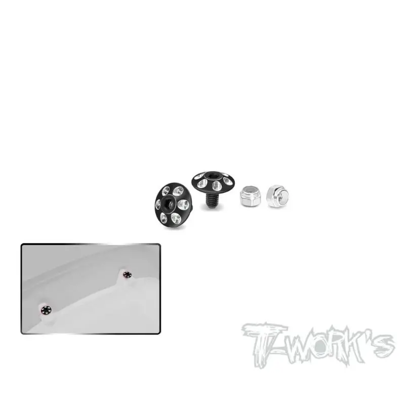 Original T Works TO-335 1/10 Tornillo de arandela de ala de aluminio ligero de 9,5 mm 2 piezas. (5 colores) Herramienta Rc