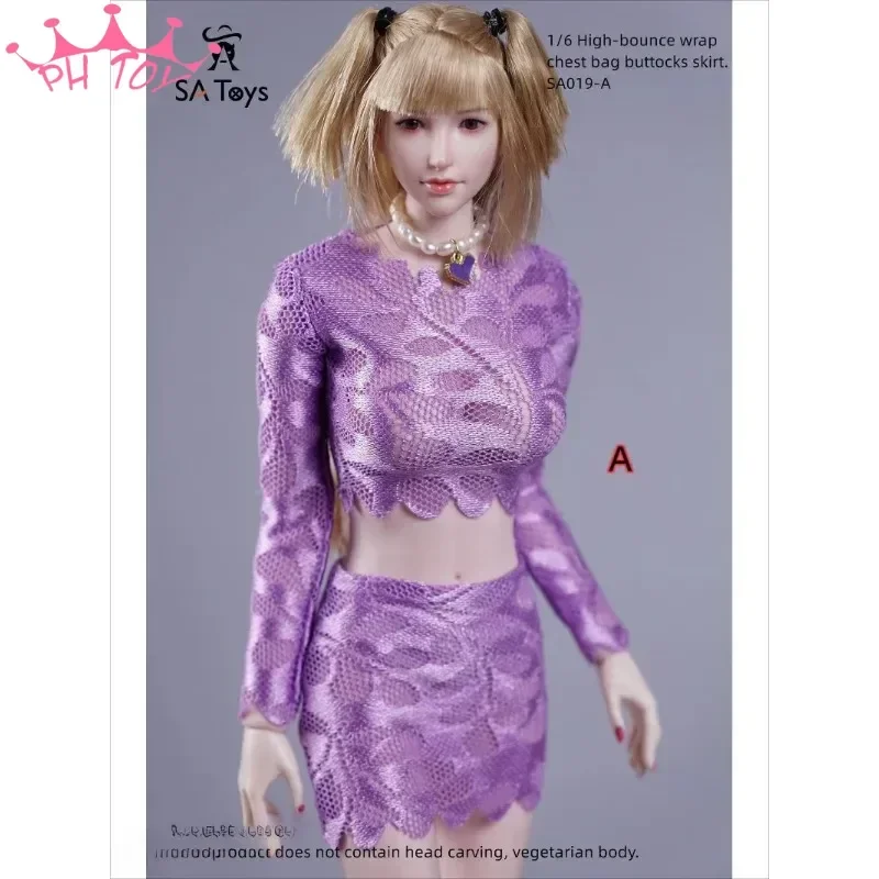 1/6 weibliche Sexy Spitze Hüfte Rock Anzug Hohl Lange Ärmel W/Kurzen Rock Kleidung Modell für 12 "Figur körper Puppe Zubehör Spielzeug