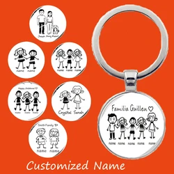 Customized Name Keychain, Cute Family Keychain, Happy Family Name, Commemorative Keychain Pendant, Birthday, School Event Souven