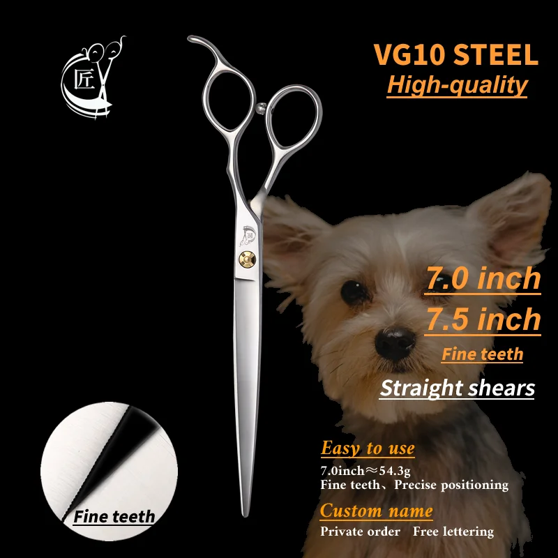 Crane 7.0 7.5 Inch Pet Cutting Scissors Japan VG10  Professional Supplies Teddy Dog Hair Grooming Shear High Quality Accessorie