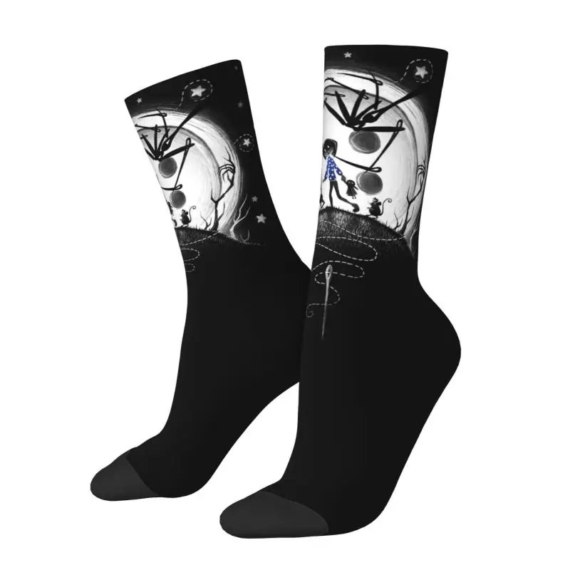 

Cool Printing Horror Movie Coraline Socks for Women Men Stretch Summer Autumn Winter Halloween Crew Socks