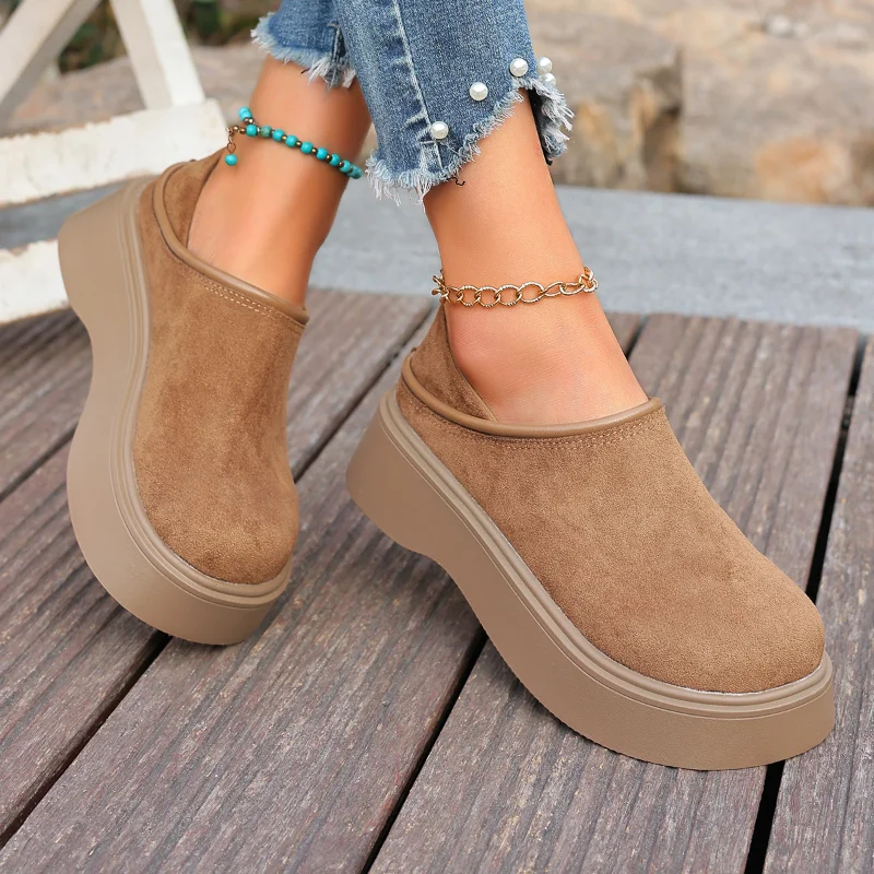 

2023 женские весенние новые туфли на плоской подошве в стиле ретро с круглым носком, дизайнерские повседневные и удобные женские тапочки на танкетке в римском стиле с неглубоким носком