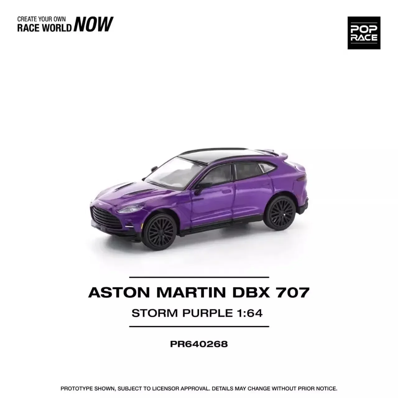 

PreSale POP Race 1:64 ASTON MARTIN DBX 707 STORM PURPLE Diecast Diorama Model Collection Miniature Toys