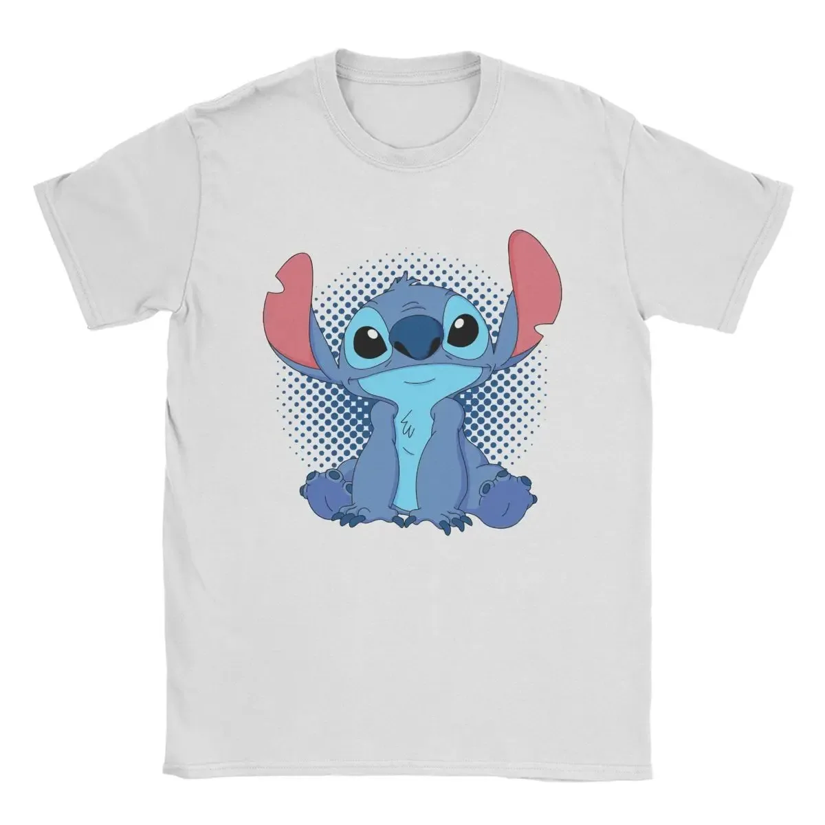 Stitch And Lilo Men T Shirt Cartoons Cute Vintage Tees Short Sleeve Round Neck T-Shirts Cotton 4XL  Clothes