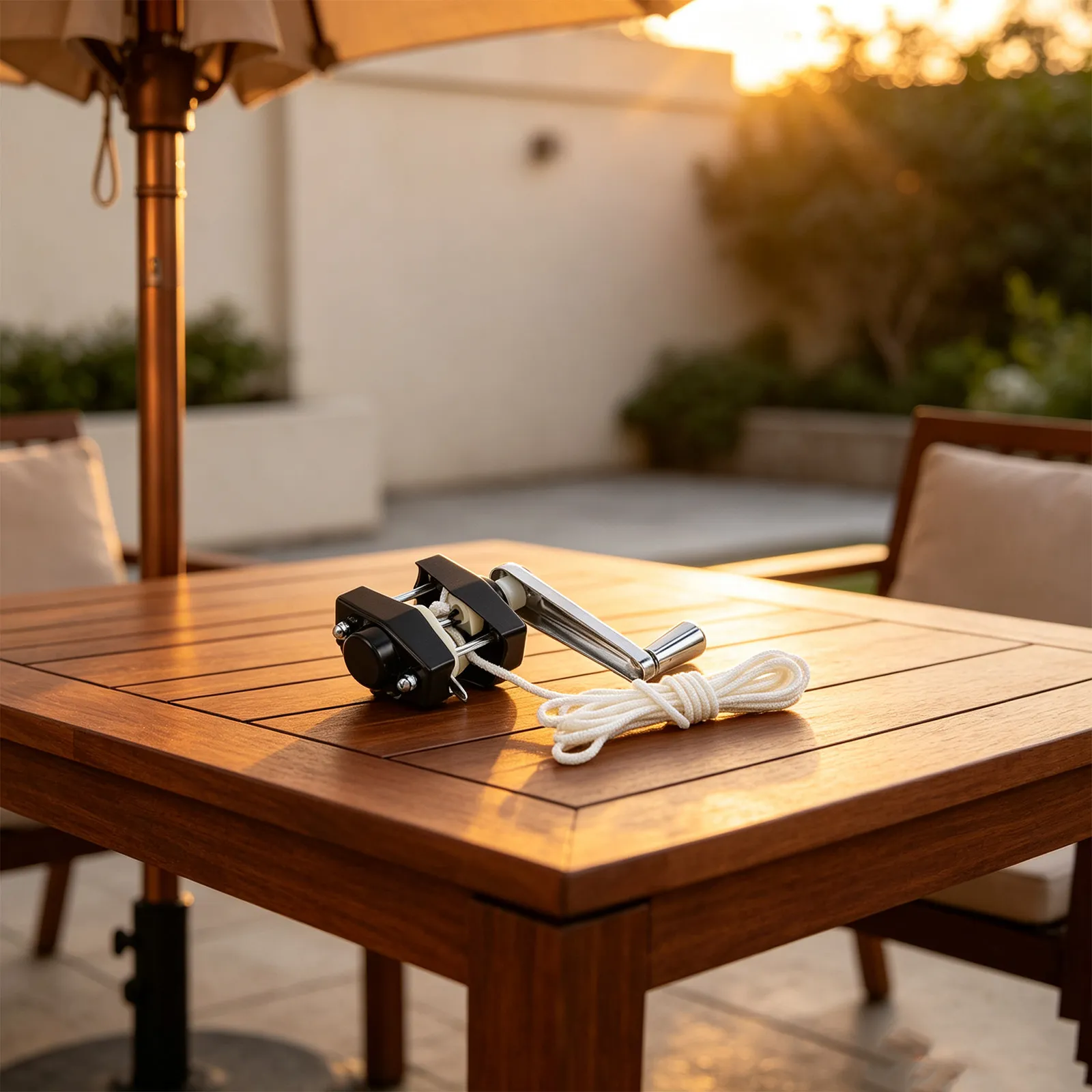 Patio Umbrella Crank Handle Replacement Outdoor Garden Crank Shaft High Tensile Polyester Rope for Balcony Parasol Umbrella