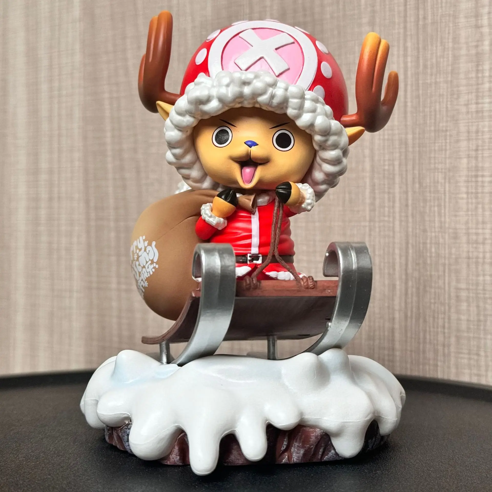 16cm Anime One Piece Christmas Tony Chopper Action Figures Cake Island Cute PVC Model Ornaments Collection Desktop Doll Gift Toy