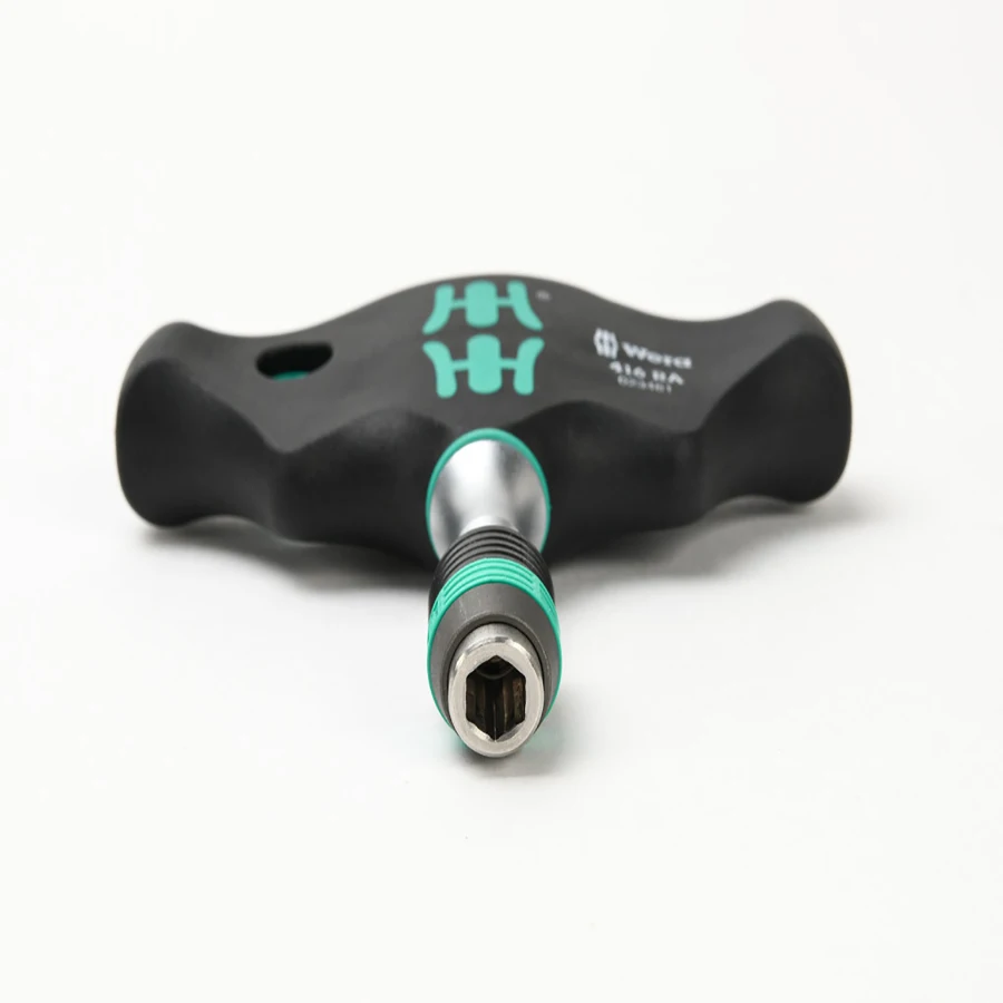 WERA 05023461001 T-Handle Bitholding Screwdriver with Ratchet Function and Quick-Release Chuck 1/4\