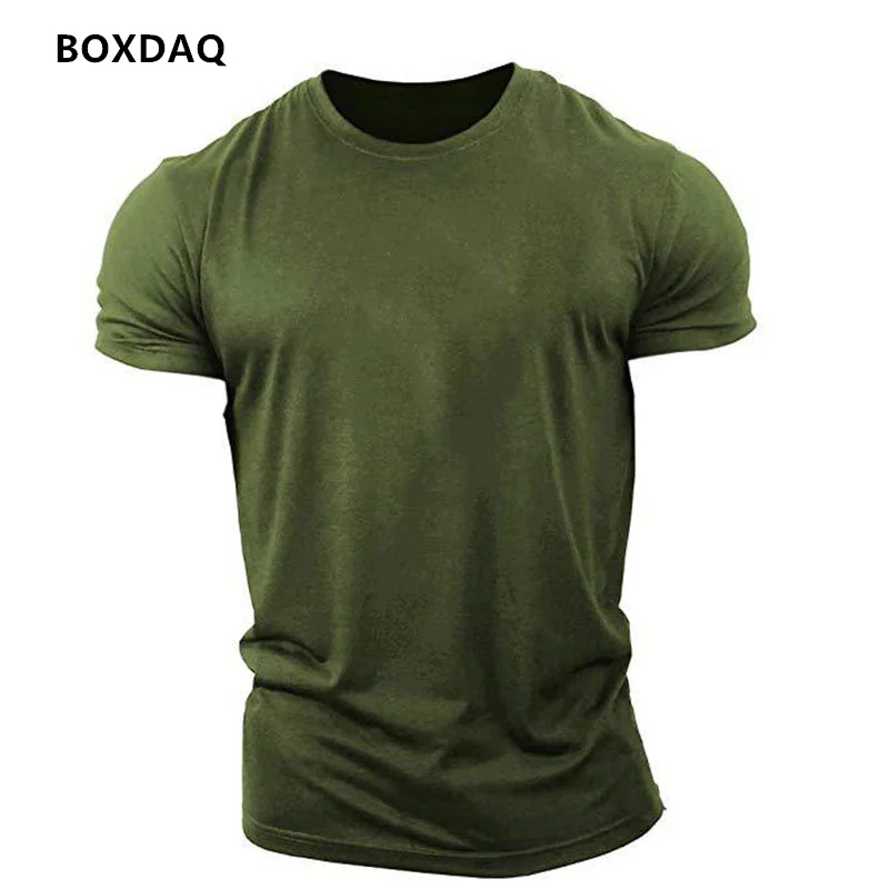 Solid Color Men Sports Style T-Shirts Short Sleeve O-Neck Running Fitness Sporty Tops Summer Gym Workout Casual T Shirt Big Size