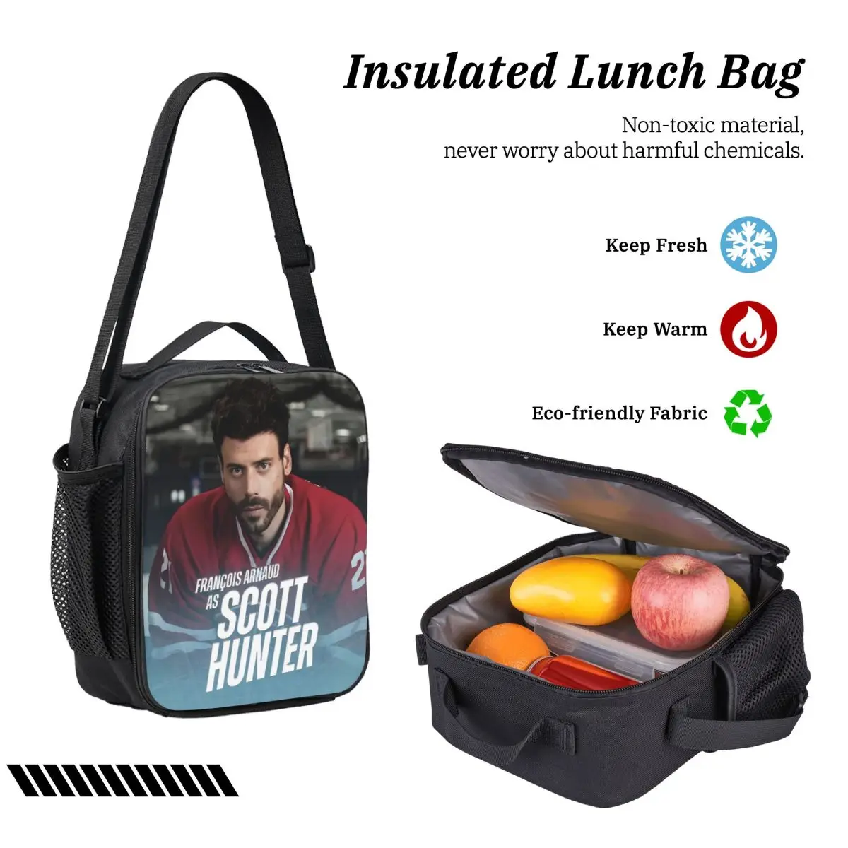 3 Stück Francois Arnaud Scott Hunter Beheizte Rivalry Schultaschen für Kinder Bleistiftboxen Rucksack-Sets mit Lunchbox für die Schule