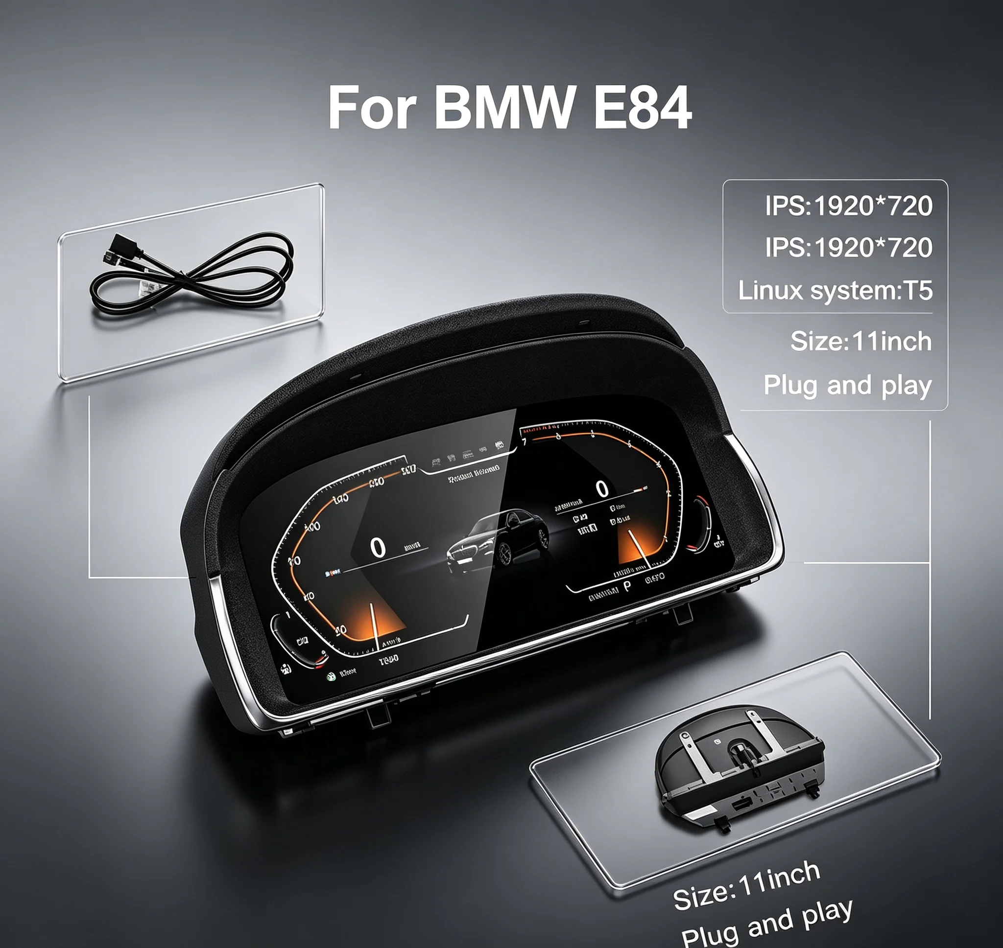 For BMW Universal Version 12.3 Inch LCD Digital Instrument Panel Full Dashboard Speedometer DSP For 1 2 3 4 5 6 7 Series X1‑X6