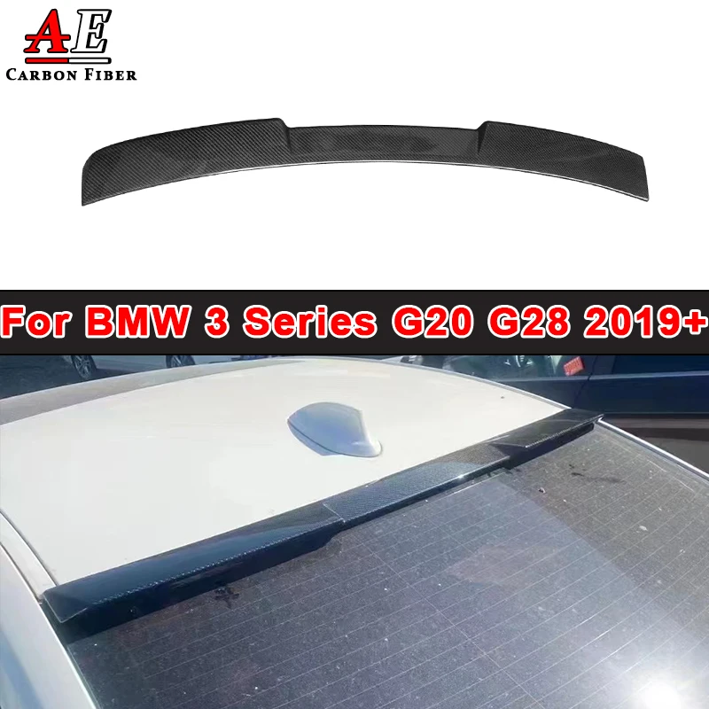 

For BMW 3 Series G20 G28 2019+ Carbon Fiber Roof Spoiler Lip Boot Tail Wing Splitter Car Rear Glass Window Top Wing Body Kit