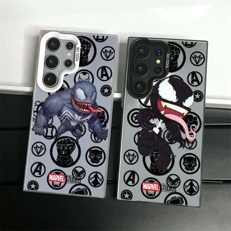 

Marvel Cute Venom For Samsung Galaxy S25 S24 S23 S22 S21 S20 FE Plus Note 20 Ultra 5G Colorful Silver Phone Case