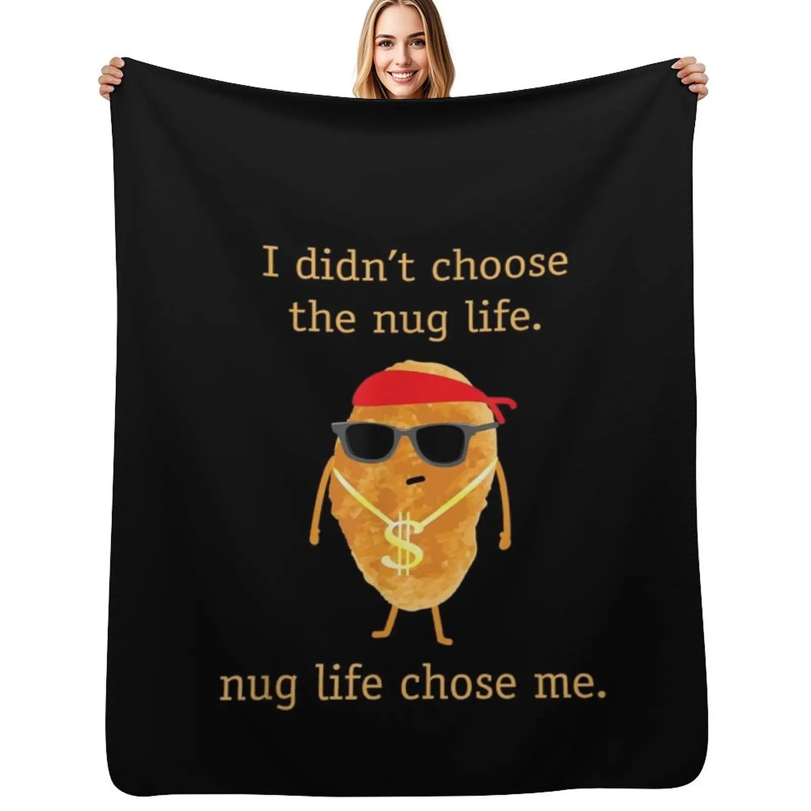 

Funny Nuggets Shirt Chicken Nuggets Throw Blanket Air Conditioner Soft Blanket for Office Home