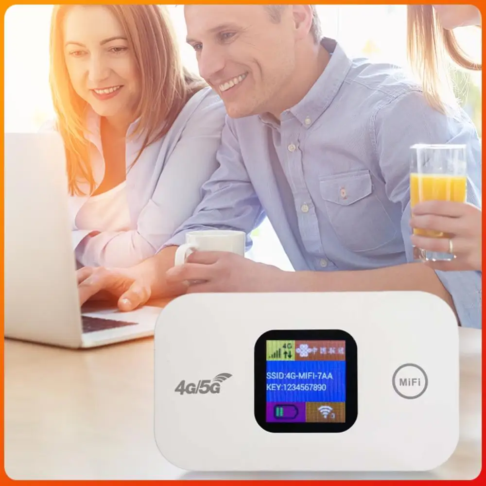 4G LTE Mini Outdoor Hotspot Sim Card Slot Wireless Router 2100mAh Portable Network Hotspot Device Colorful LED Display