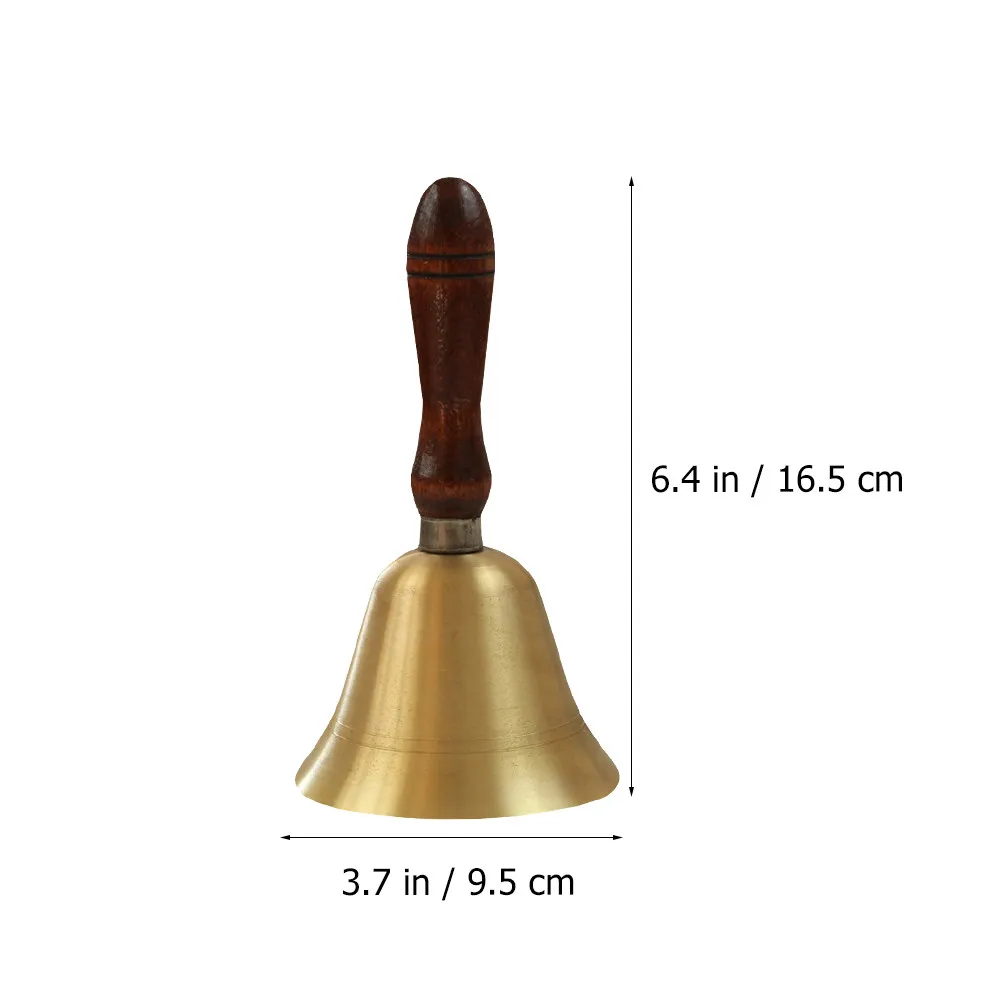 Hand Bell Premium Metal Decorative Hand Shaking Bell Wooden Handle Loud Sound Stylish Party Bar Restaurant Hotel Reception Decor
