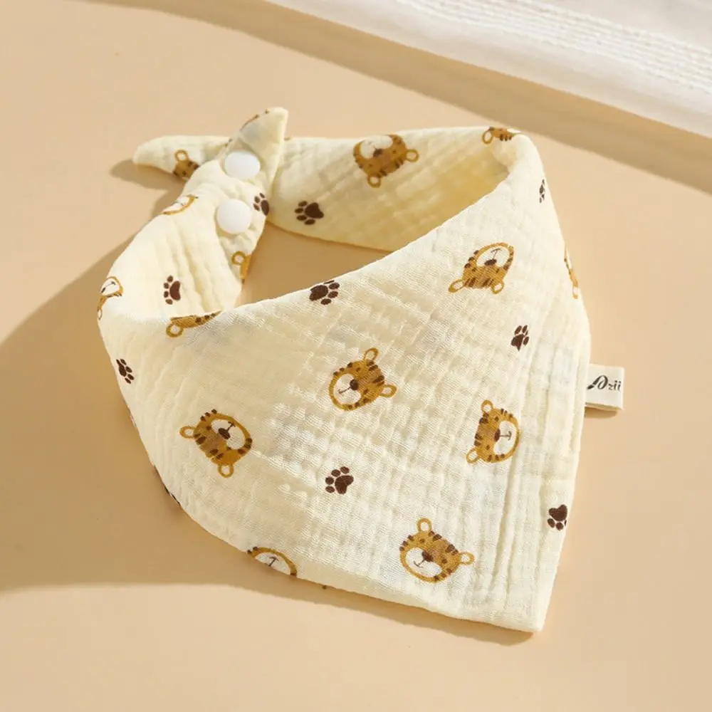 Snap Button Baby Muslin Bibs Baby Accessory Printing Cotton Saliva Towel Soft Ruffle Burp Cloths Newbron