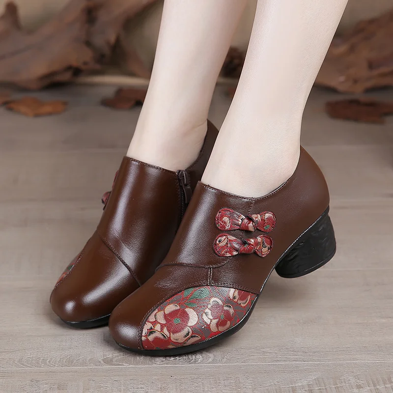 womens brown dress shoes low heel NOLA
