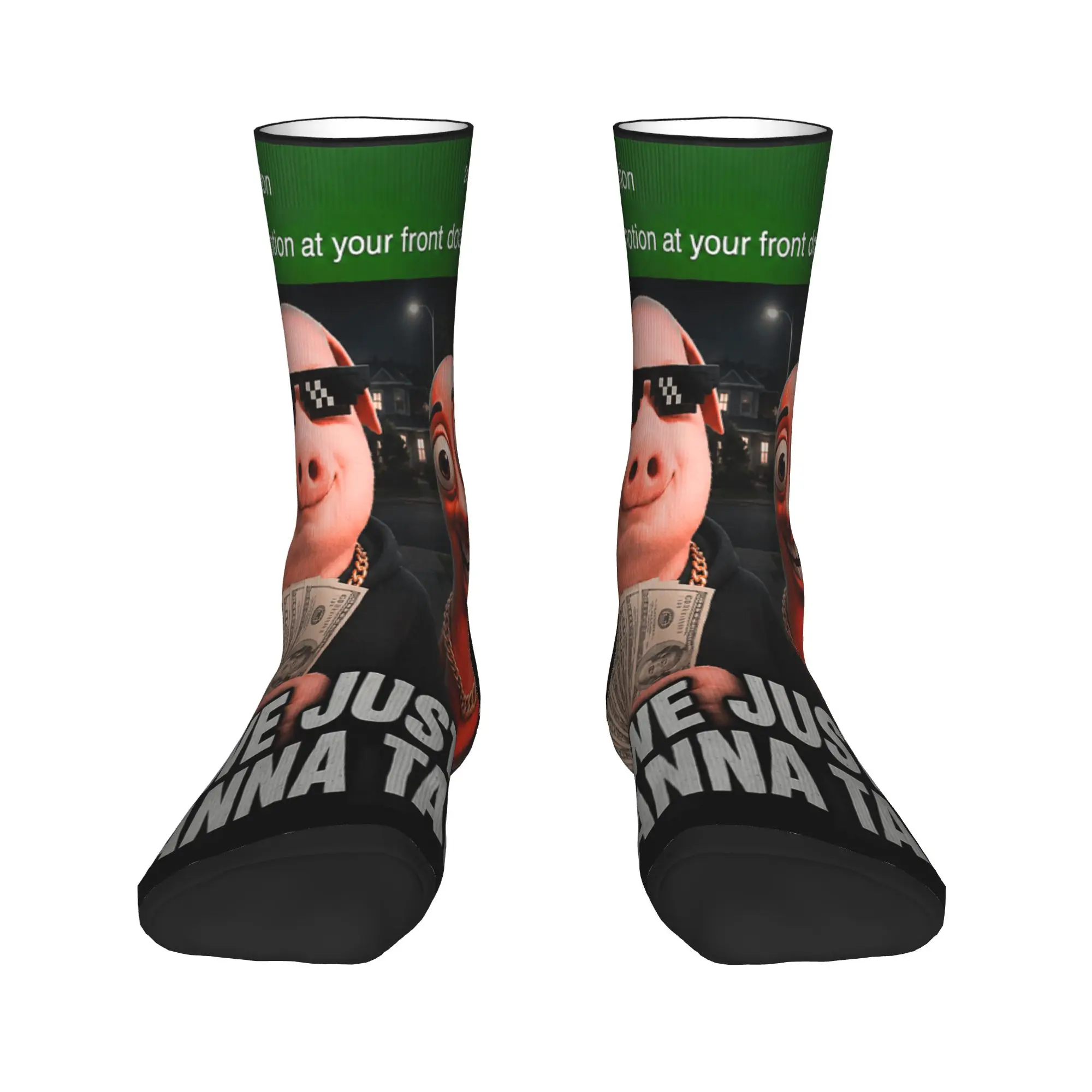Couple Socks John Pork We Just Wanna Talk Funny Meme  Stockings Anti Skid Quality Socks Autumn Funny Custom Running Socks