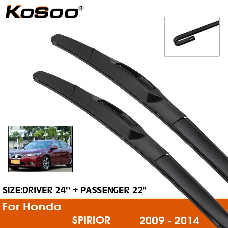 

Car Wiper Blade For Honda SPIRIOR 2009-2014 Windshield Rubber Silicon Refill Front Window Wiper 24"+22" LHD RHD Auto Accessories