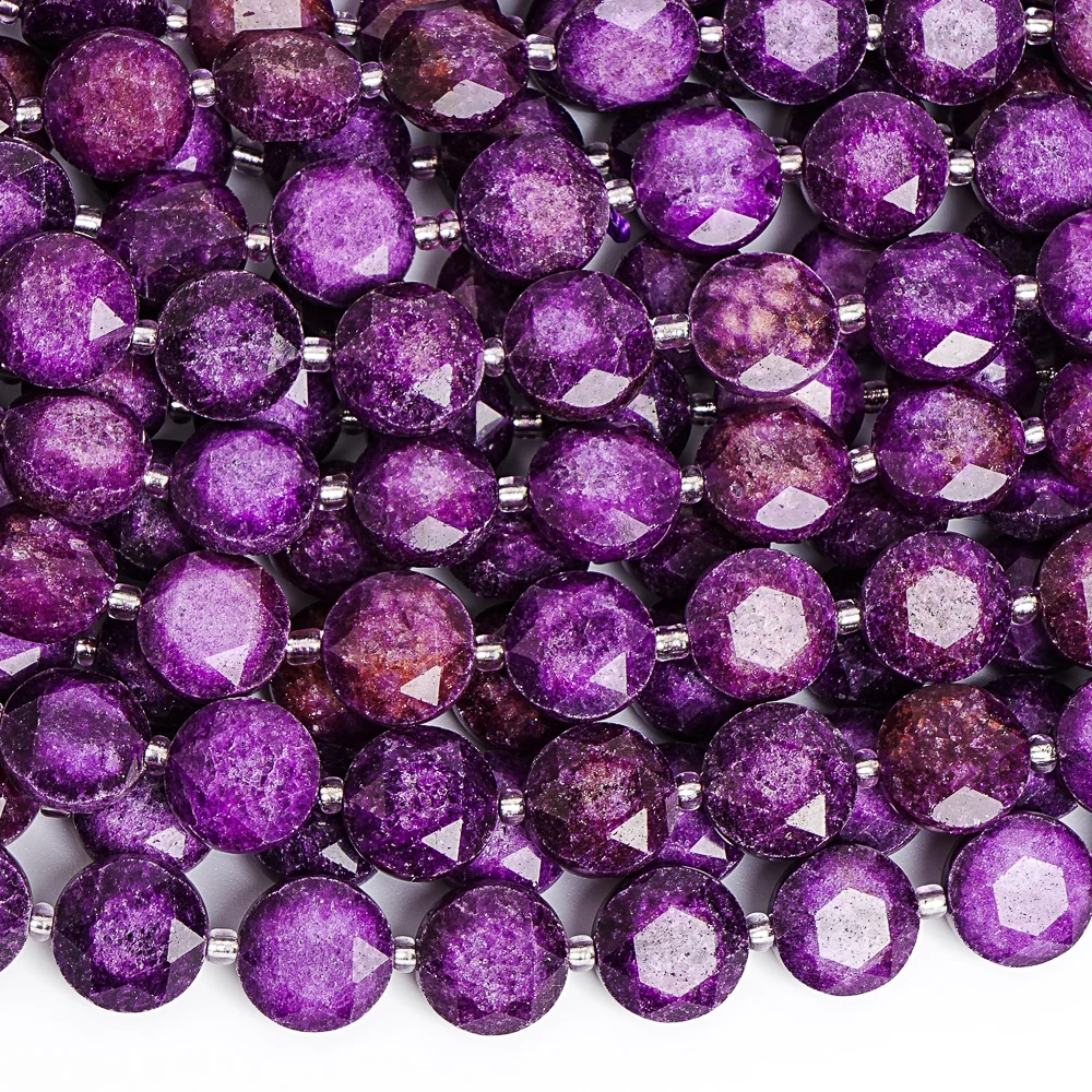 

12 мм натуральный фиолетовый сугилит камень бусины для изготовления ювелирных изделий DIY браслет ожерелье аксессуары энергетическое исцеление силовые каменные бусины