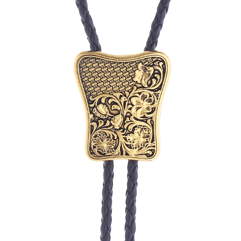 Couro Carving Pattern Tie, estilo ocidental, europeu e americano