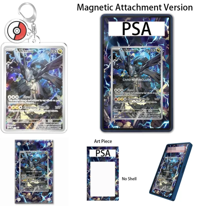 Art Display for Pokemon Scarlet Violet Zekrom With N Anime Expand Art Fans Gift Recyclable Acrylic Protective Case Keychain