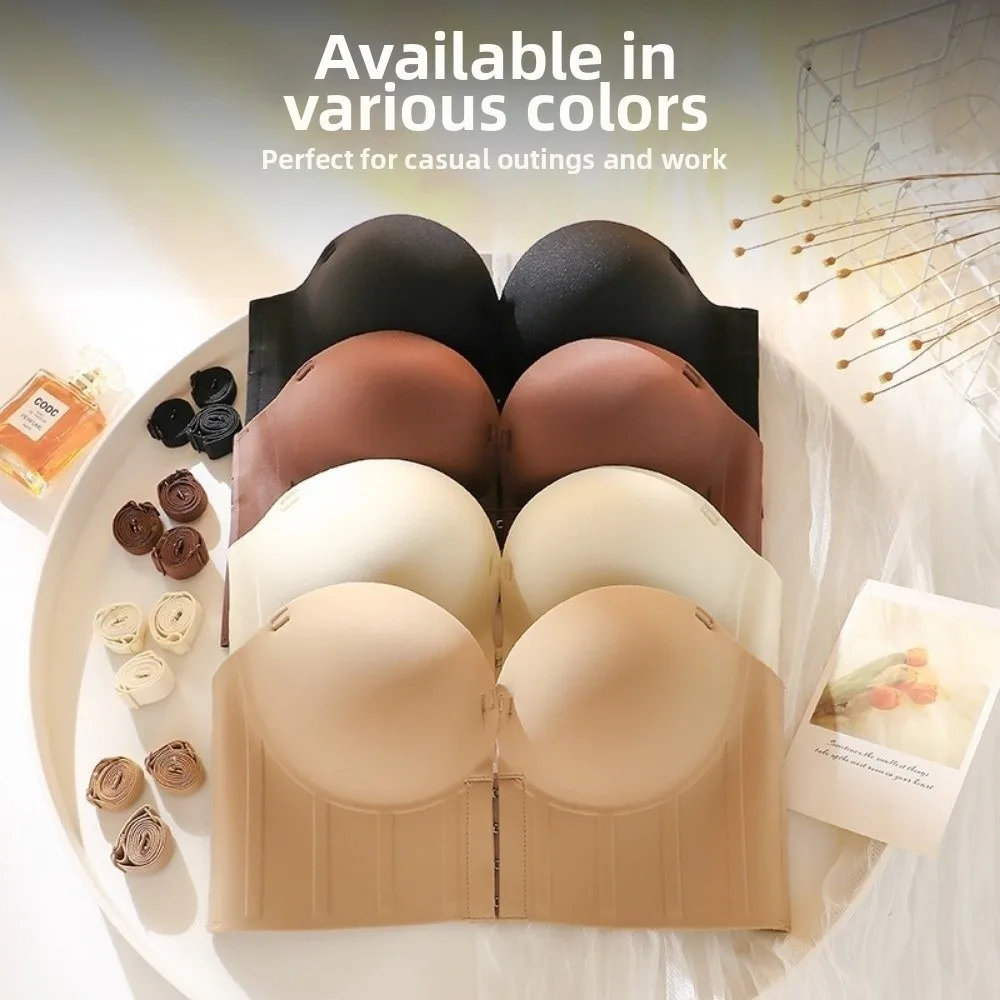 Beauty U Back Push Up Bra Anti-Sagging Underwear Wireless Bra Deep V Invisible Thickened Pad Bra Wedding