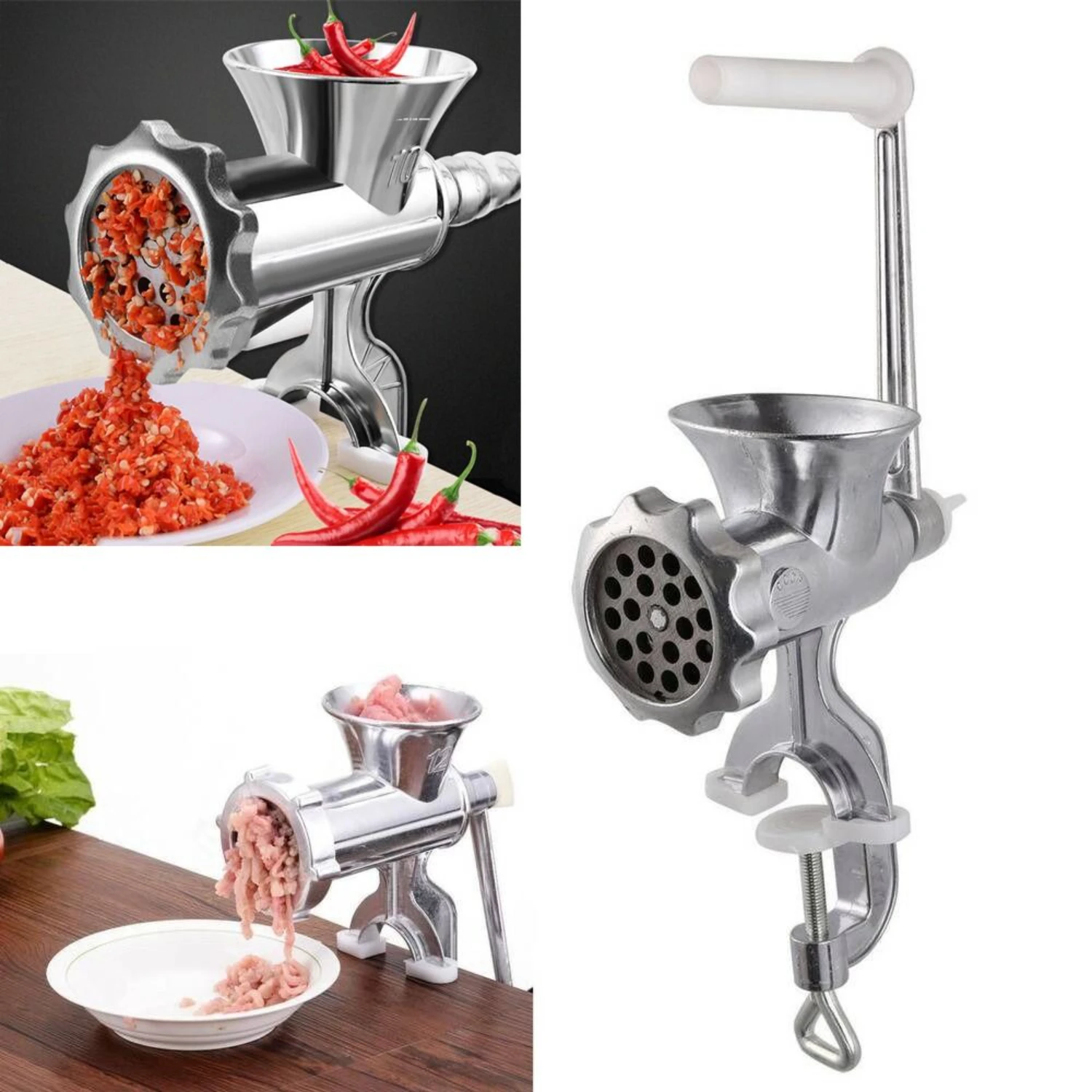 Effortlessly tackle a variety of noodles with this durable, sturdy, and reliable manual meat mincer grinder. This heavy-duty, so