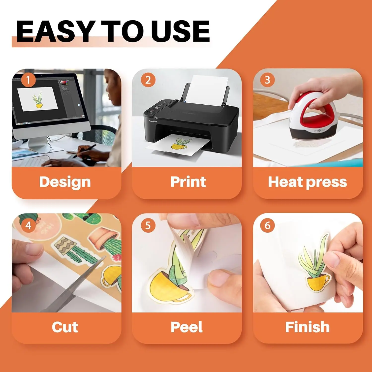 HTVRONT 20 Pcs White/Transparent Matte Sublimation Adhesive Vinyl Sticker Sheets Sublimation Sticker Waterproof for Cups Glass