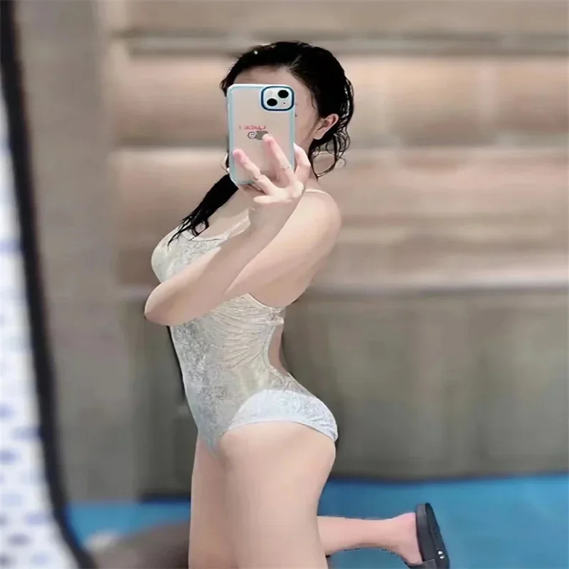 2025 maiô feminino sexy biquíni branco luar capa barriga sexy sem costas maiô de uma peça praia resort hotel primavera quente