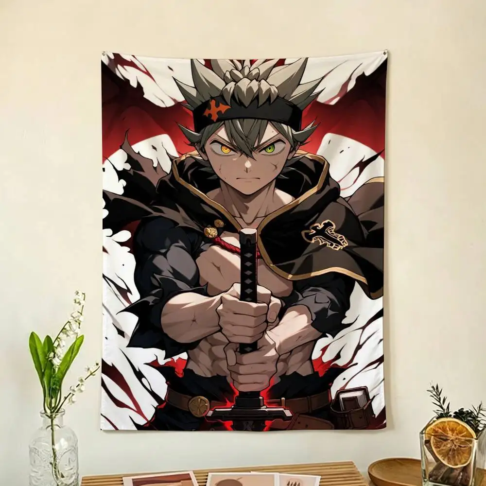 B-Black Clover Asta Flag Digital Printing Banner for Garage Wall Out Door Decoration