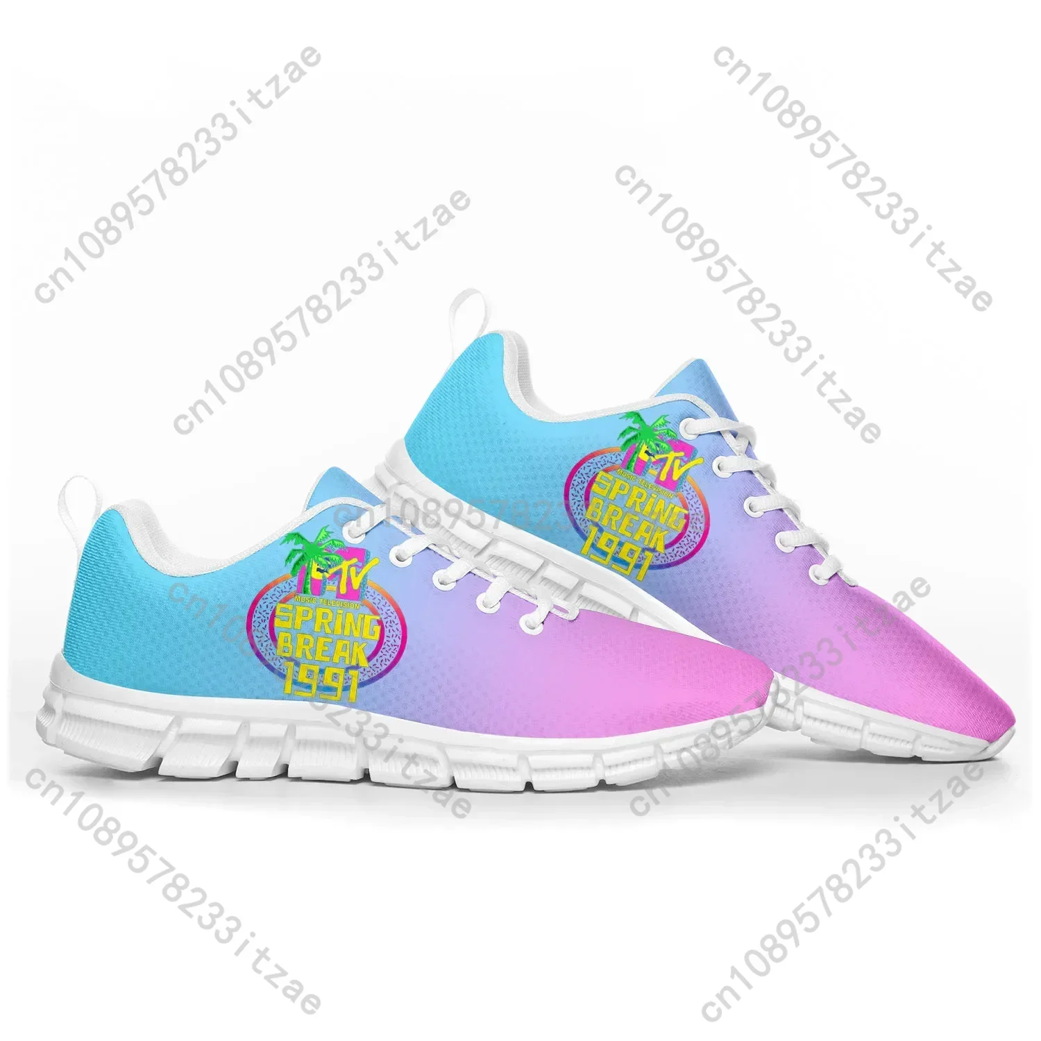 MTV Spring Break 1991 Pop Sports Shoes Mens Womens Teenager Sneakers Casual Custom High Quality Couple Shoes White