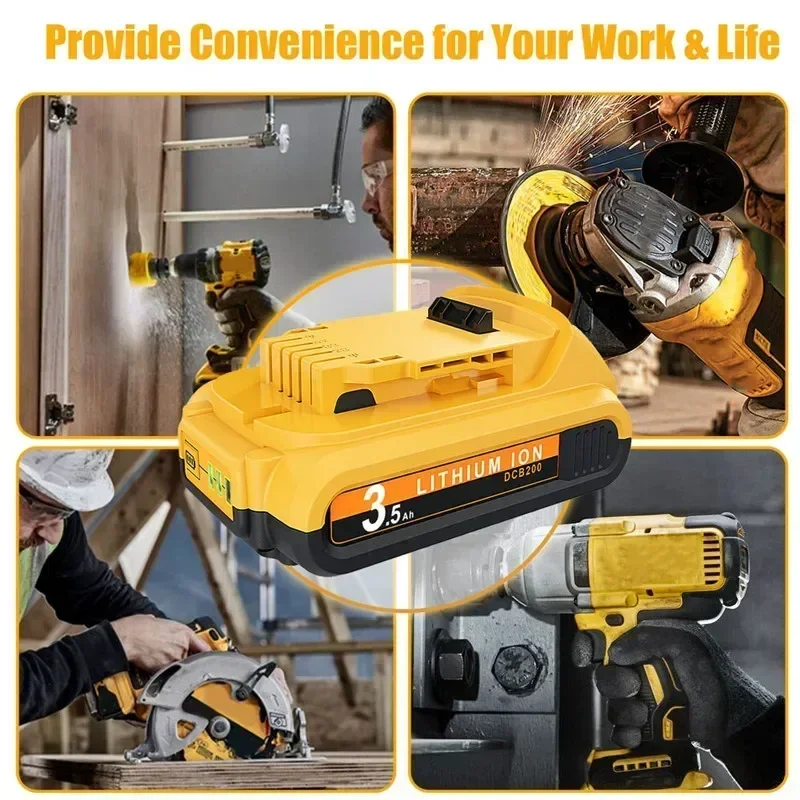 Аккумулятор 20 в для Dewalt DCB200, сменный аккумулятор DCB200, DCB101, DCB115, 3500 мАч, электроинструмент, аккумулятор для Dewalt, литий-ионные батареи