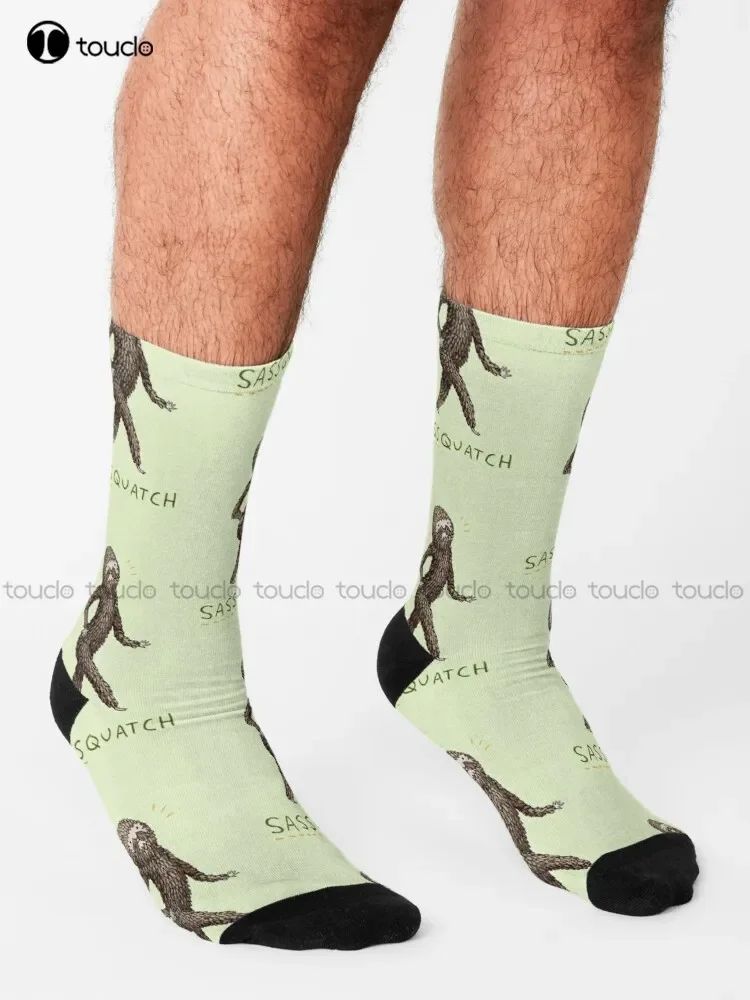 New Sassquatch Awesome, Bigfoot, Big, Foot Socks Gym  Personalized Custom Unisex Adult Socks Teen Socks