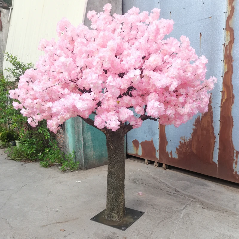 2m High Fiberglass Cherry Tree 7ft Artificial White Cherry Blossom Trees for Indoor and Outdoor Decoration