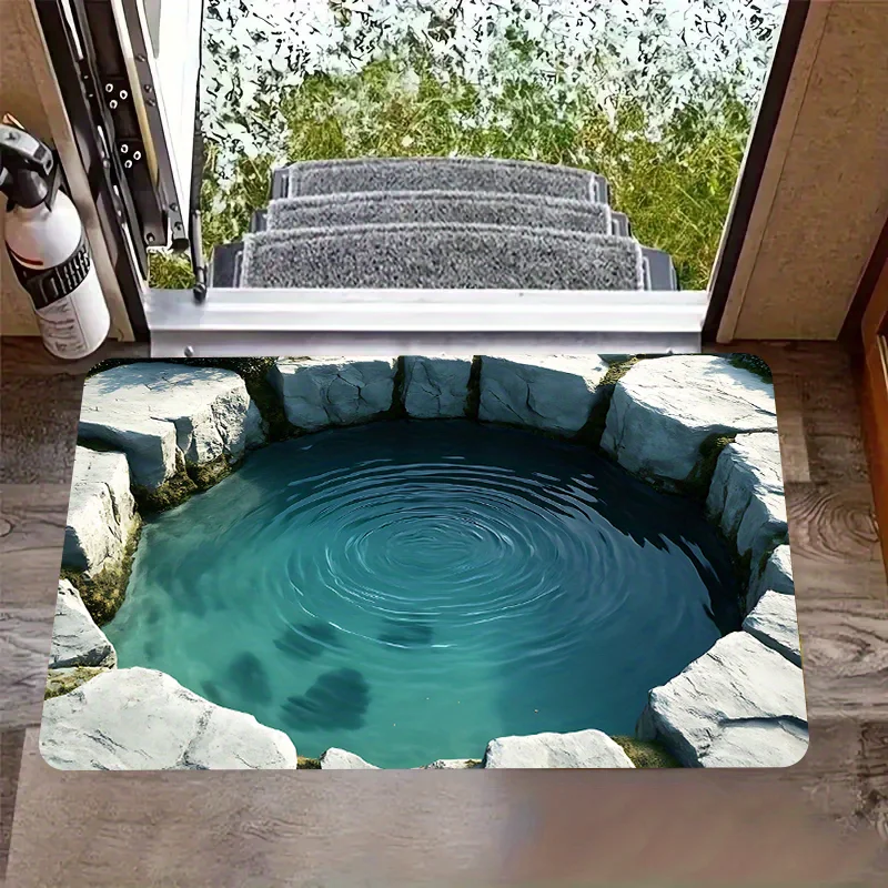 

3D-водопадный коврик: Принесите спокойствие природы в помещении — идеально подходит для расслабляющих пространств и зонов медитации. Противоскользящий ковер.