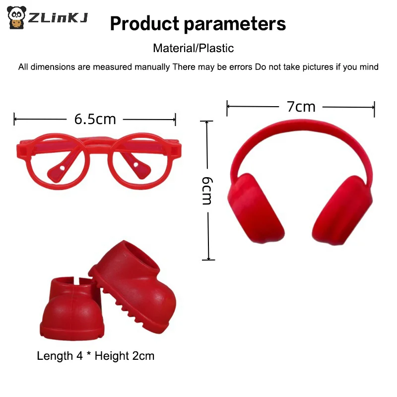 ▶ 3 szt./zestaw Pasuje do ubranek dla lalek o wysokości 15-17 cm Akcesoria Mini okulary Buty Słuchawki Akcesoria DIY Zabawki dla dzieci Prezenty
