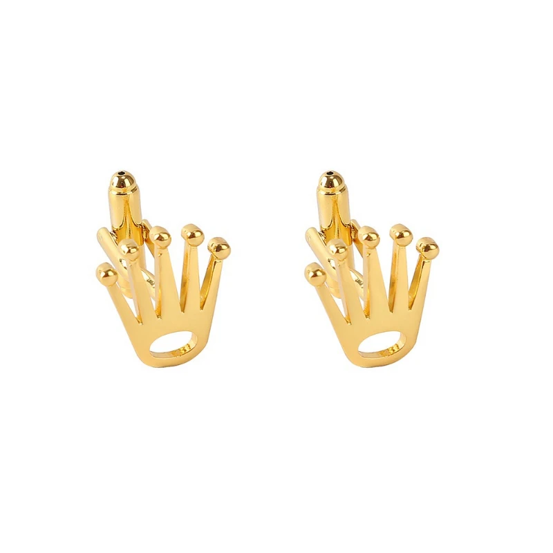 1 Pairs Crown Sleeve Nails Men\'s Shirt Cufflinks Cuff Links Buttons Jewelry Clothing Accessories