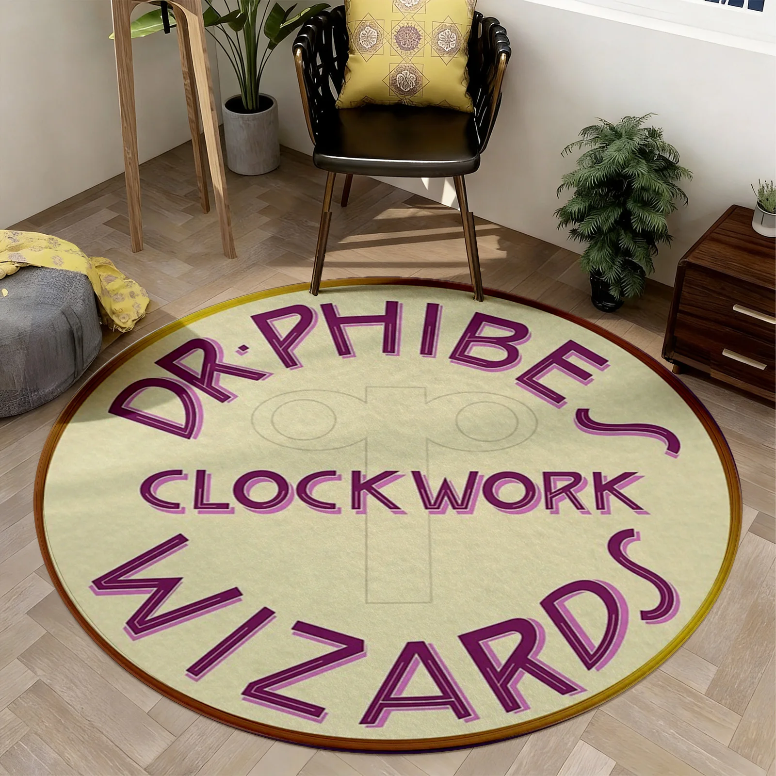 Round Clockwork Steampunk Decor Rug Carpet Mat for Living Room Bedroom Hallway Accent Floor Throw Area Rug Modern Industrial Chi
