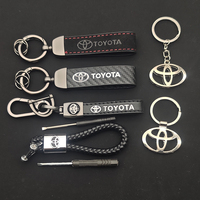 Metal Leather Keyring Car Keychain For Toyota TRD Yaris Rav4 CHR Yaris Prius Avensis Corolla Camry Highlander Hilux Land Cruiser