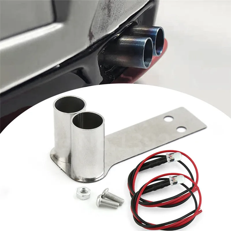 Stainless Steel RC Car Simulation Exhaust Pipe LED Modified Upgrade Part for 1/10 Drift Model Accessories