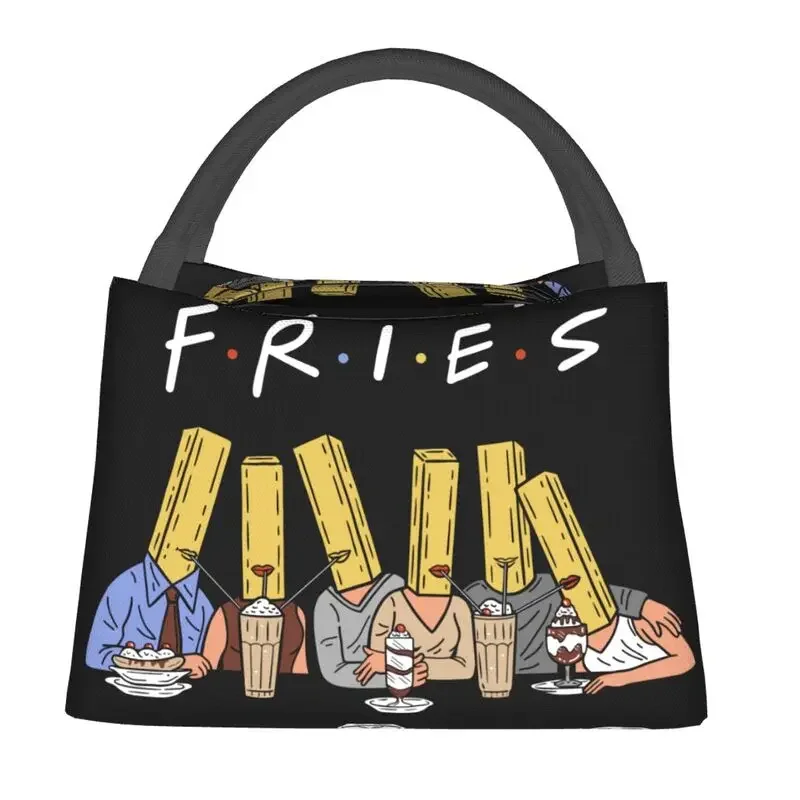 Custom Fries Lunch Bag Women Cooler Thermal Insulated Lunch Box for Office Travel