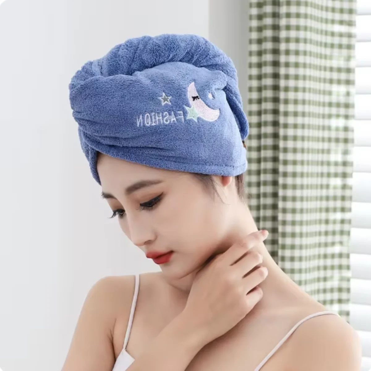 1pc Quickly Dry Hair Hat Super Absorbent Soft Bathroom Women Head Towels Girls Cute Hair Towel Hair Dry Wrap Bonnets