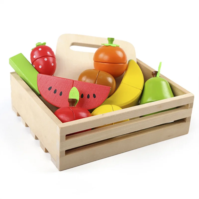 Hot Simulatie Keuken Serie Montessori Cut Groenten En Fruit Houten Speelgoed Classic Pretend Play Koken Interesse Teelt