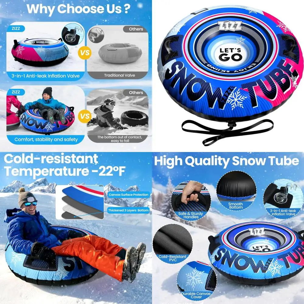 

Сверхмощные парусиновые снежные трубки 48 — санки премиум-класса для детей и взрослых, идеальные зимние развлечения и подарки