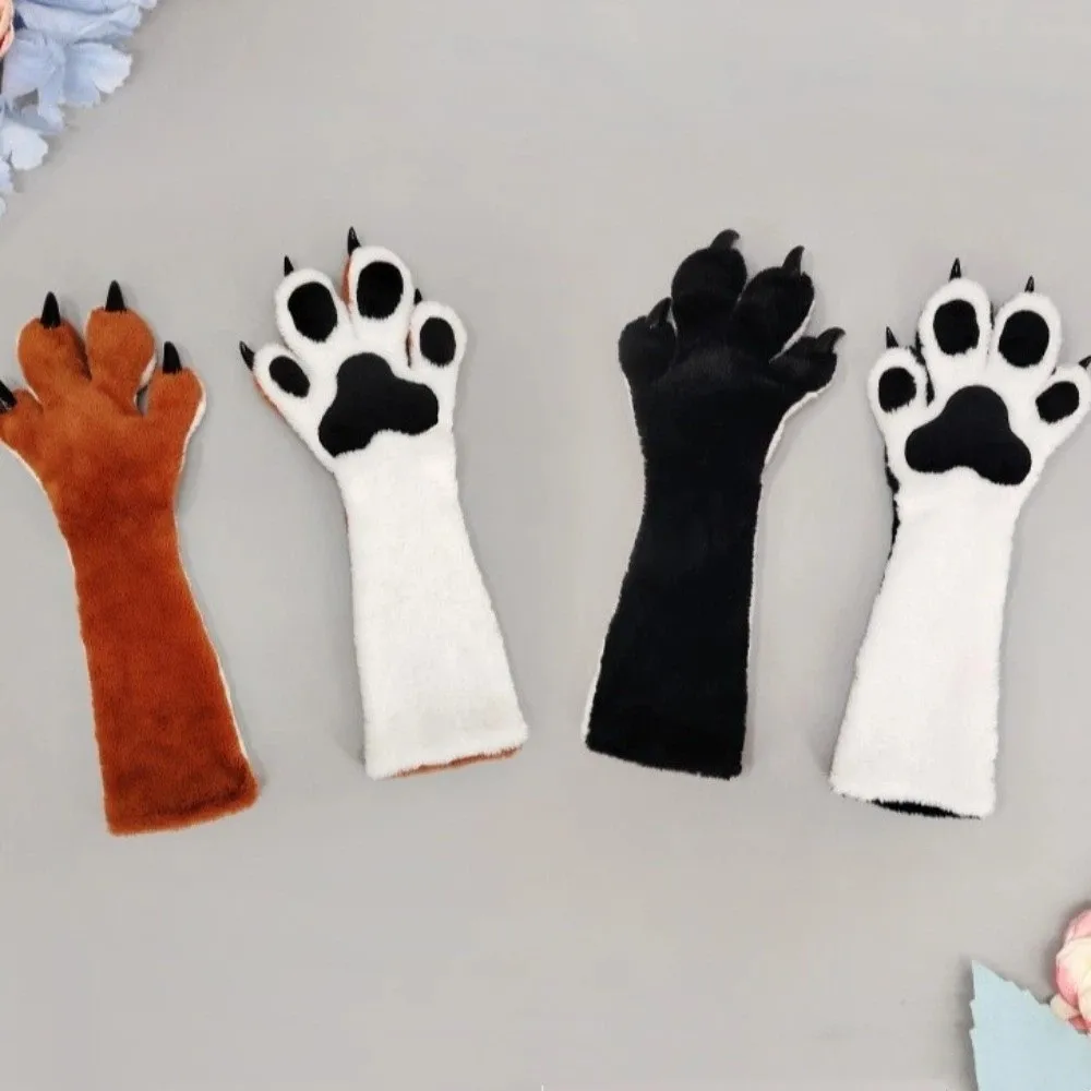 Cartoon Thicken Beast Claw Glove Long Warm Cat Paw Gloves Furry Cosplay Props Cosplay Costume Gloves Kigurumi Event