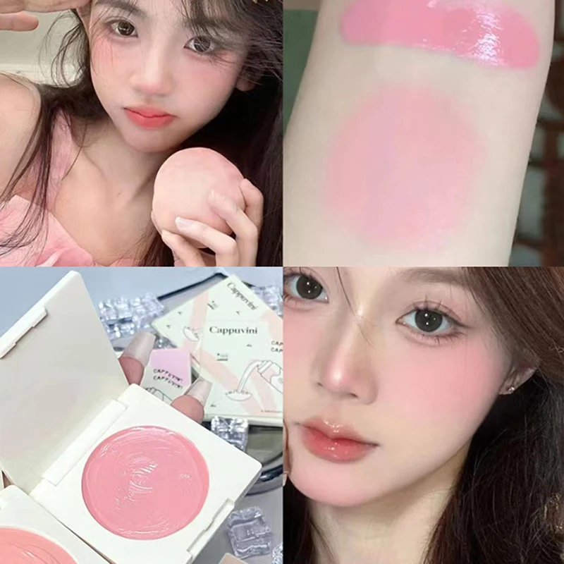 1Pc Cappuvini Multi-purpose Creamy Blush Cheek Rouge Contouring Brighten Skin Tone Waterproof Eyeshadow Blusher Girl Feeling