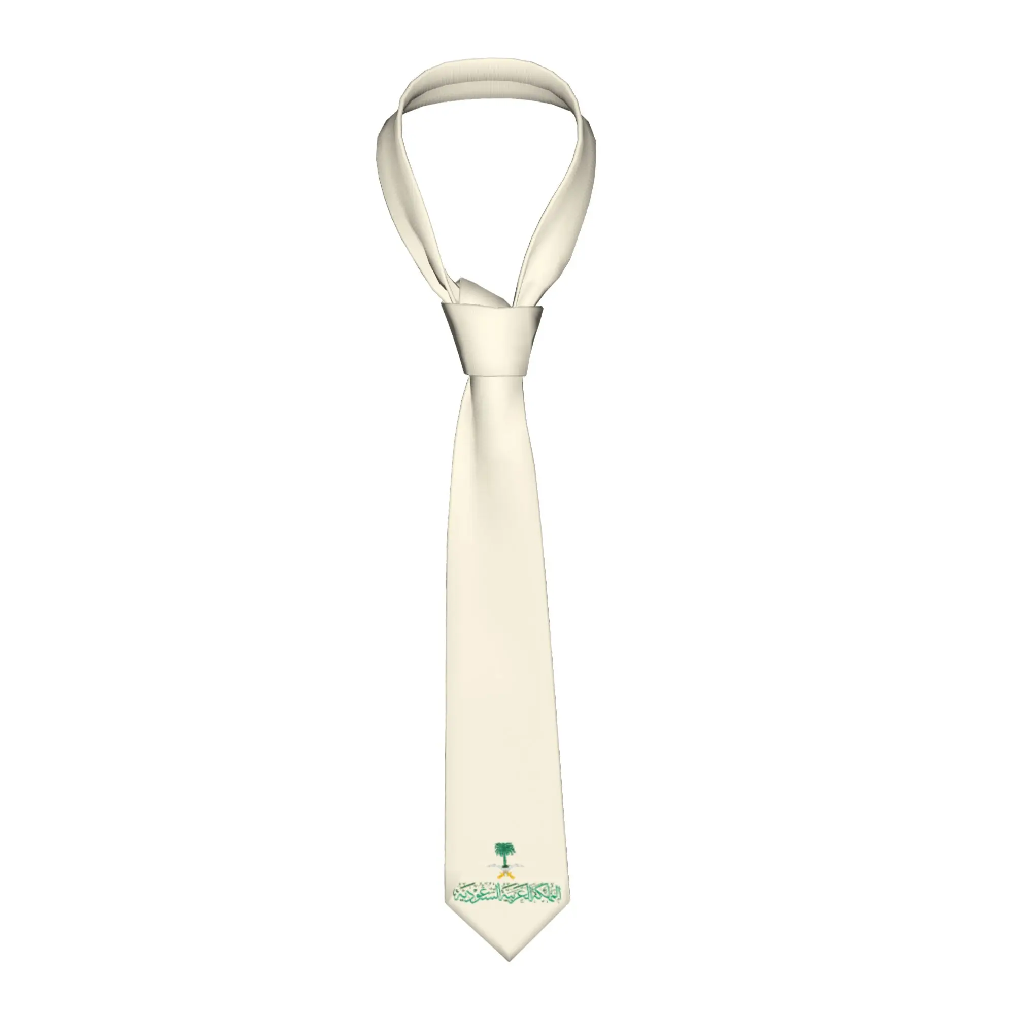 gravata-de-seda-formal-masculina-com-emblema-da-arabia-saudita-e-caligrafia-Arabe-para-negocios